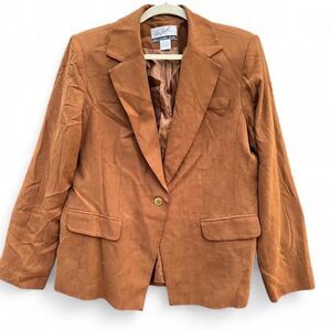 Vintage Camel Brown Blazer | The Look by Randolph Duke | Tailored Jacket Size 16